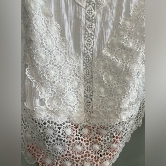 Self Esteem eyelet white sleeveless blouse size large - Picture 6 of 7